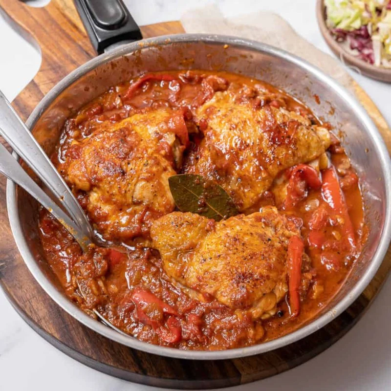 How to Make Spanish Pollo al Chilindrón con Champiñones: Chicken with Peppers and Mushrooms