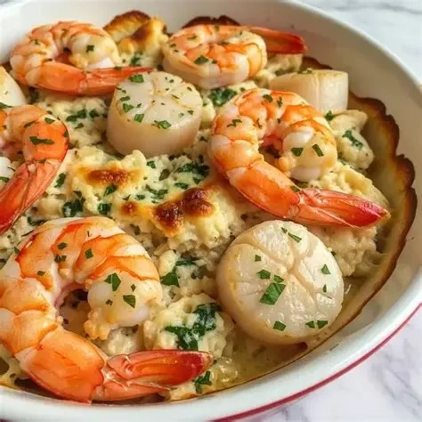 Spanish Seafood Casserole with Garlic Butter Sauce: A Delicious Recipe