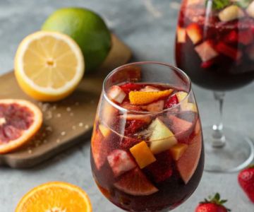 Authentic Spanish Sangria with Red Wine and Fresh Citrus Fruits