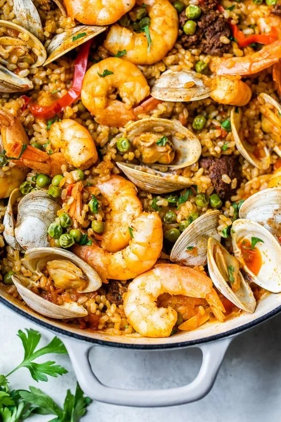 Easy Spanish Seafood Paella with Frozen Seafood