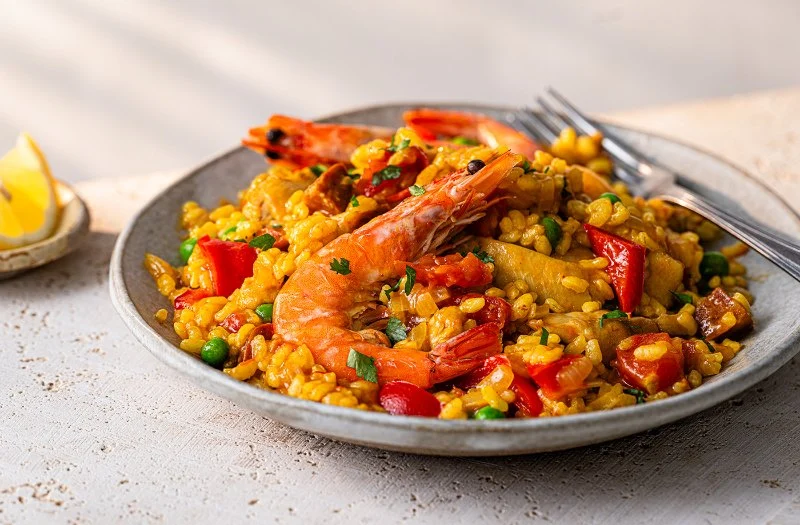 Traditional Spanish Seafood Paella for Holidays