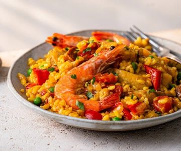 Traditional Spanish Seafood Paella for Holidays