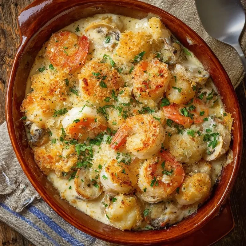 Spanish Seafood Casserole with Garlic Butter Sauce: Authentic Recipes at Home