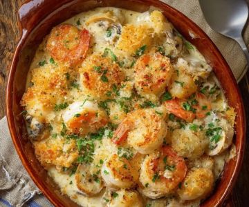 Spanish Seafood Casserole with Garlic Butter Sauce: Authentic Recipes at Home