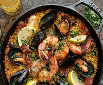 Easy Spanish Paella in a Cast Iron Skillet Recipe Guide