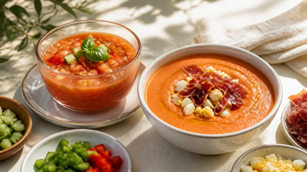 Gazpacho and Salmorejo: Compare Texture and Toppings