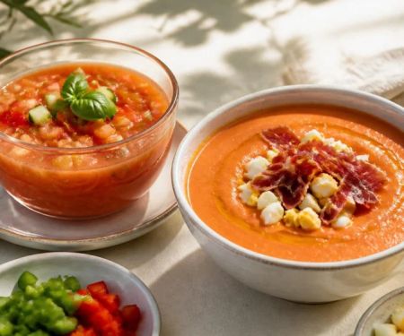 Gazpacho and Salmorejo: Compare Texture and Toppings