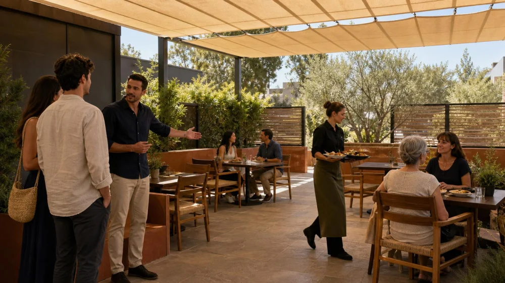 Spanish Restaurant Outdoor Dining: Check Wind, Shade, and Service