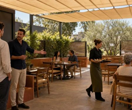 Spanish Restaurant Outdoor Dining: Check Wind, Shade, and Service