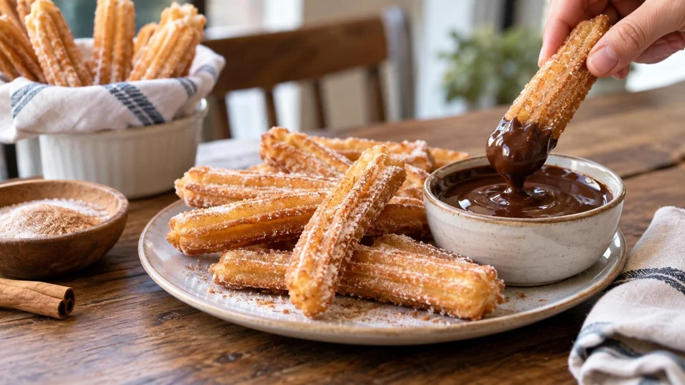 Spanish Churros Order: Crispness, Sugar, and Chocolate