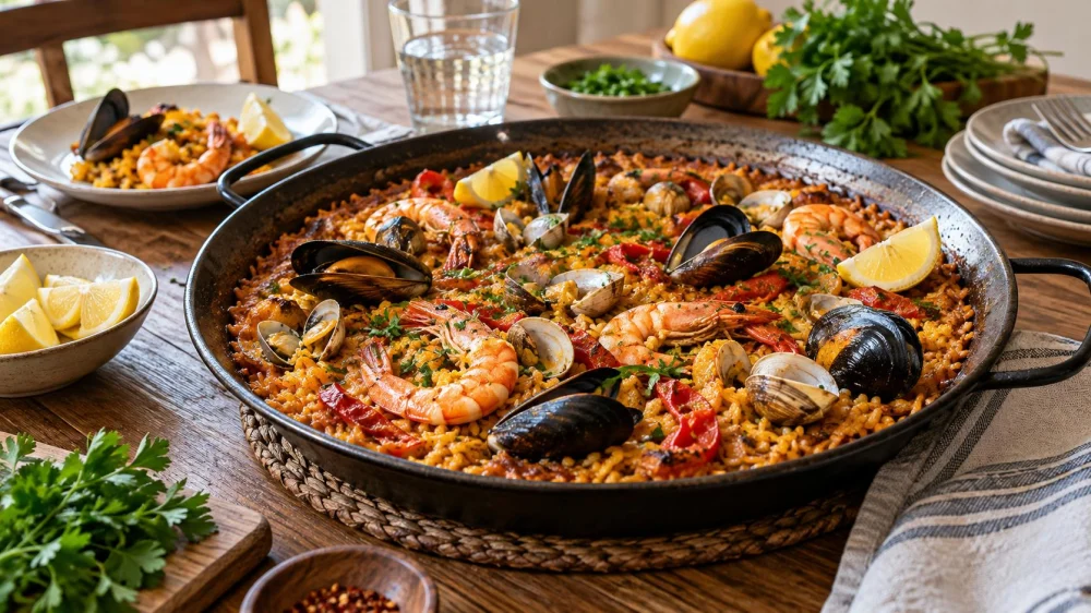 Spanish Paella Guide: Rice, Socarrat, Seafood, and Timing