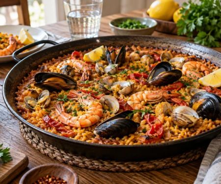 Spanish Paella Guide: Rice, Socarrat, Seafood, and Timing